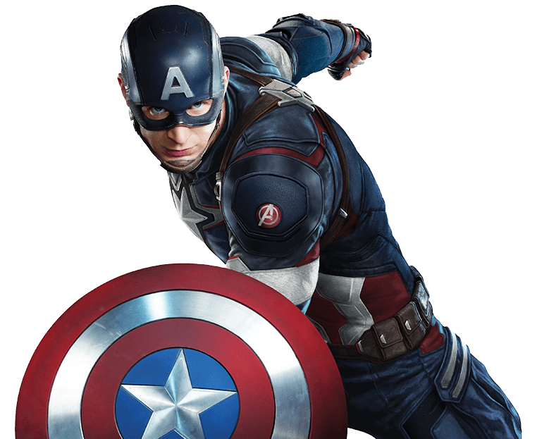 Captain America in a second dynamic shield pose inside a stylized crossover battle arena