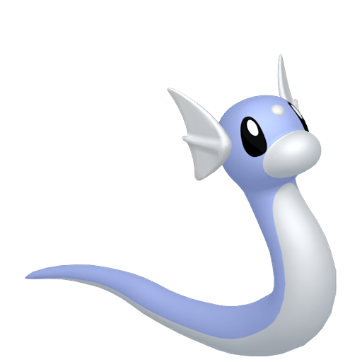 Authentic three-dimensional Dratini model in the aquatic battle arena