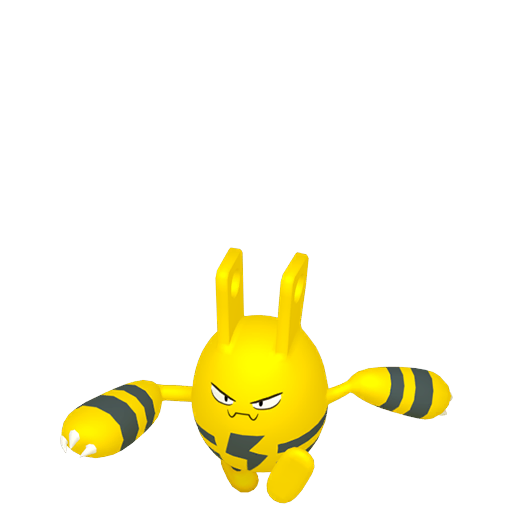 Animated Elekid game sprite charging in an electric battle arena