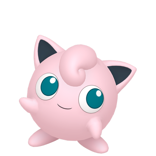Animated Jigglypuff in a second pose with transparent background inside the melody arena