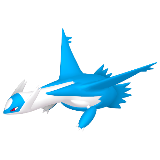 Authentic Latios game render flying in the Eon sky arena