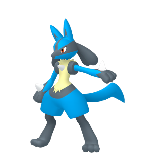 Animated Lucario in an aura combat arena