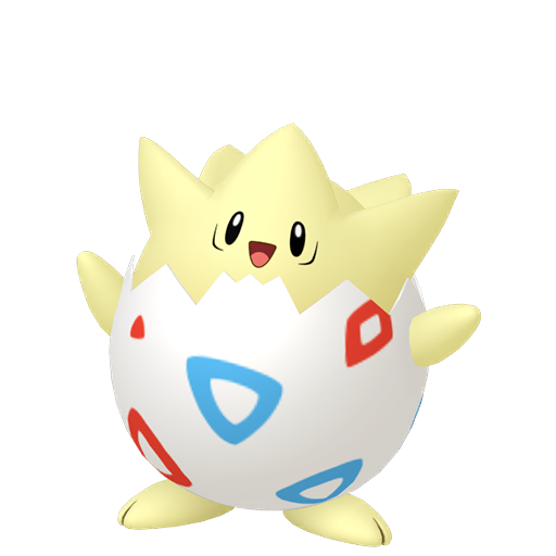Authentic three-dimensional Togepi model in the happiness arena